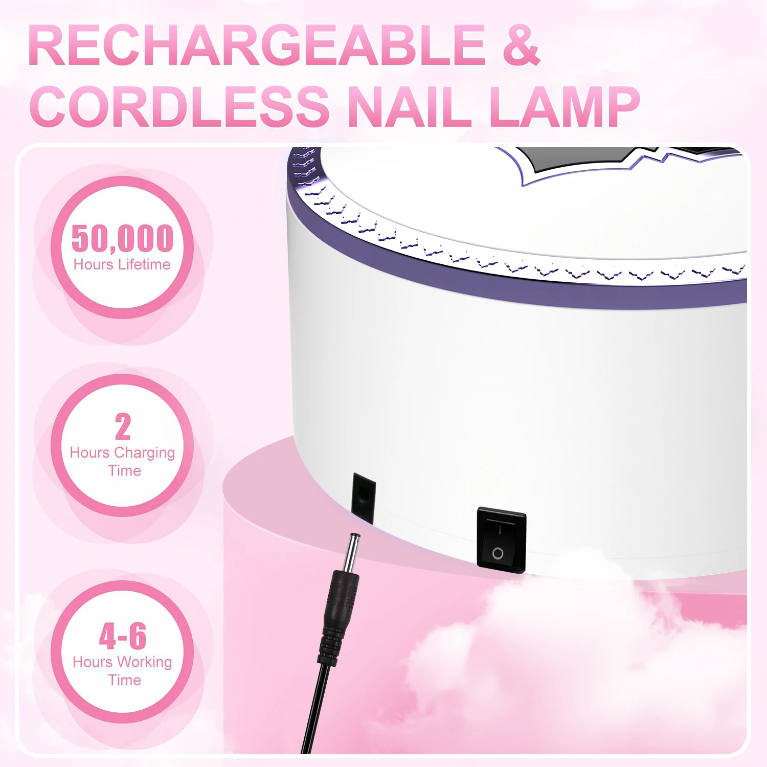 Draadloze Led Uv-Nagellamp 66led Professionele Nageluithardingslamp Voor Alle Gel Nagellak Met Oplaadbare Salontool Voor Groot Display