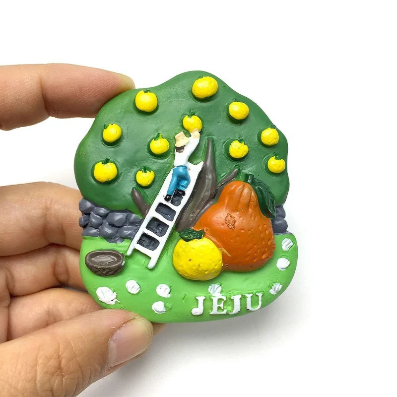 

South Korea Jeju Island Handmade Creative Orange Tree Magnetic Fridge Magnet High-Value Home Decoration Gift