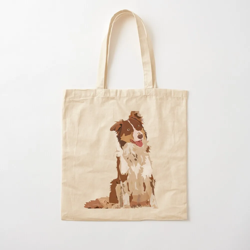 

Brown Border Collie Happy Dog Tote Bag Women's handbag bags woman 2025 Customizable tote bag Canvas Tote Bag