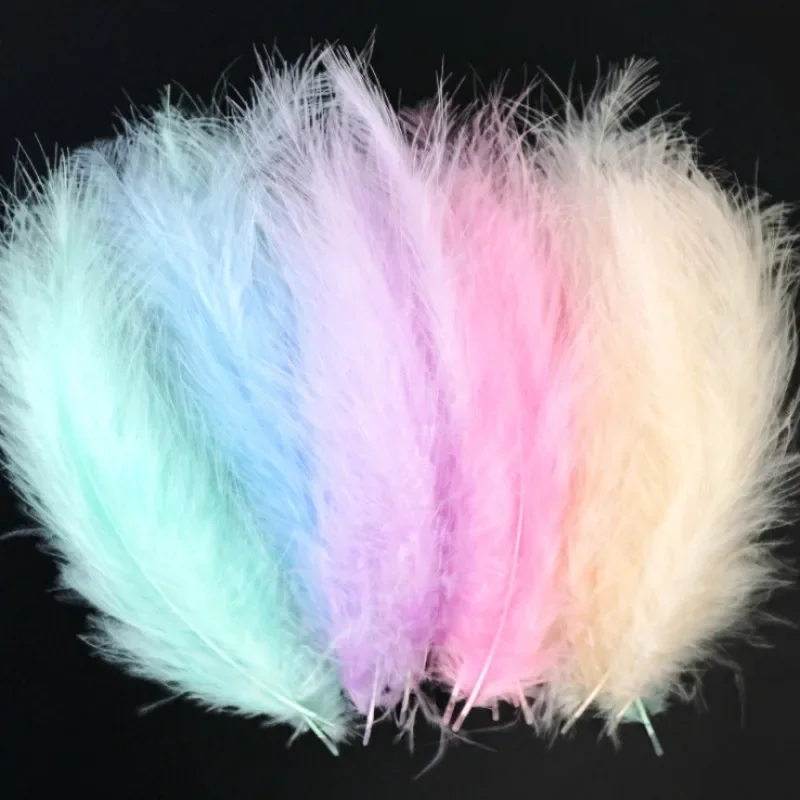 Feathers 10-15cm Turkey Plume 4-6 Inches 50 Pcs Chicken Feather Colorful Plumas Para Manualidades For Wedding Dress Decoration