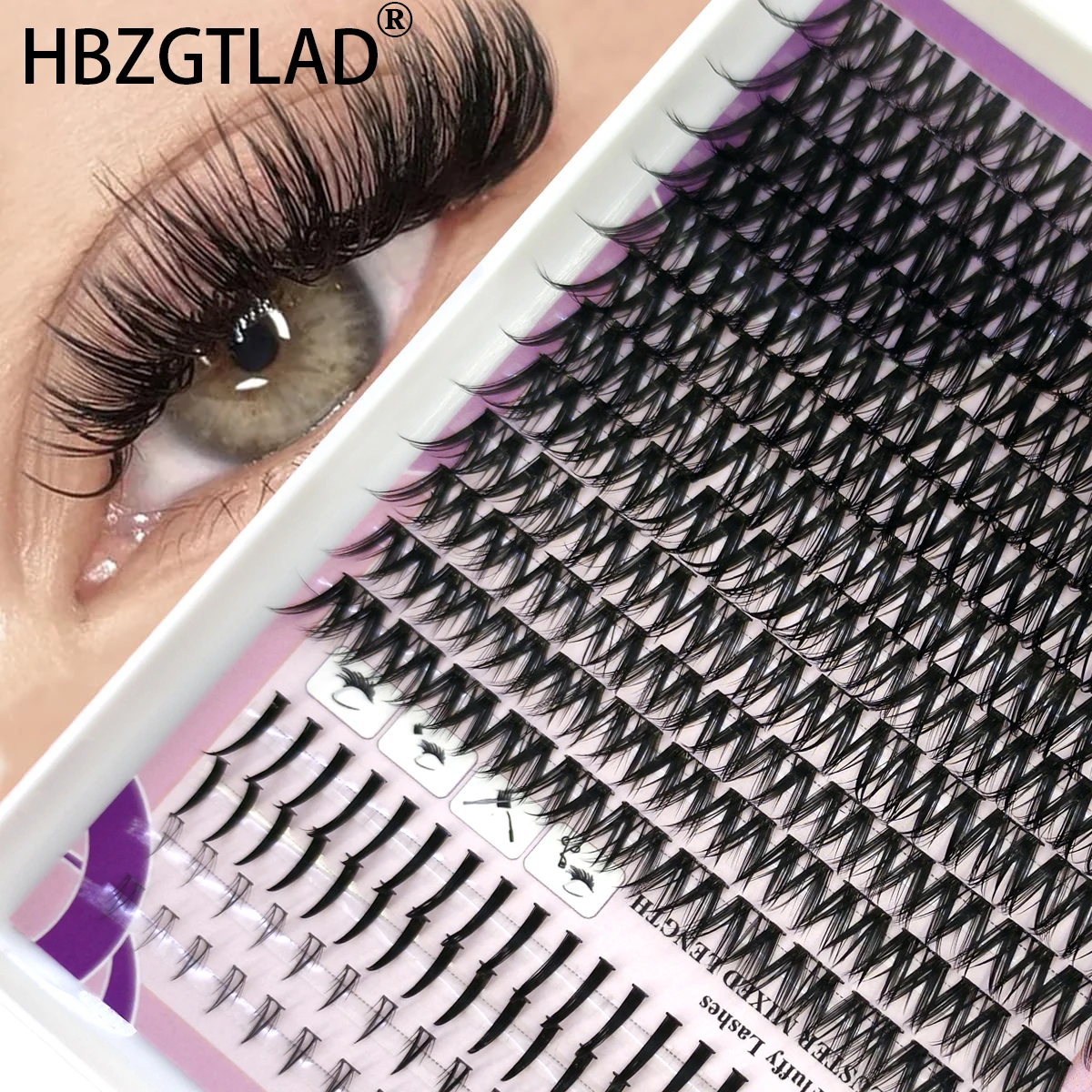 16列トレイまつげエクステ、ナチュラルまつげエクステ、クラスタまつげ、ボリュームミックスクラスタ、ナチュラルキャットアイまつげ