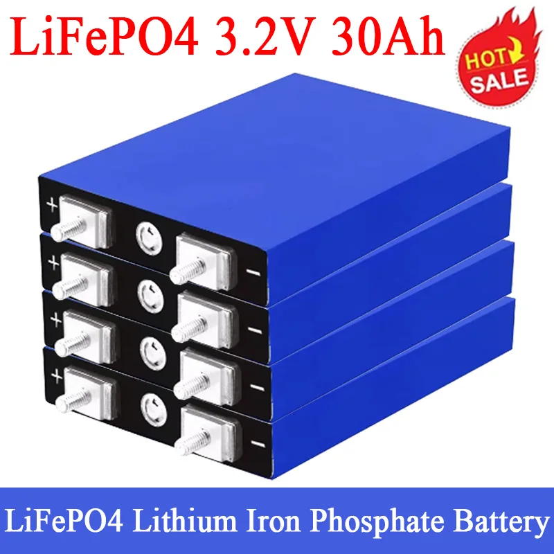 SUYIJIA New 3.2V 30Ah LiFePO4 Battery Lithium Iron Phosphate Deep Cycle Suitable for DIY 12V 24V 36V 48V Solar UPS Power Supply