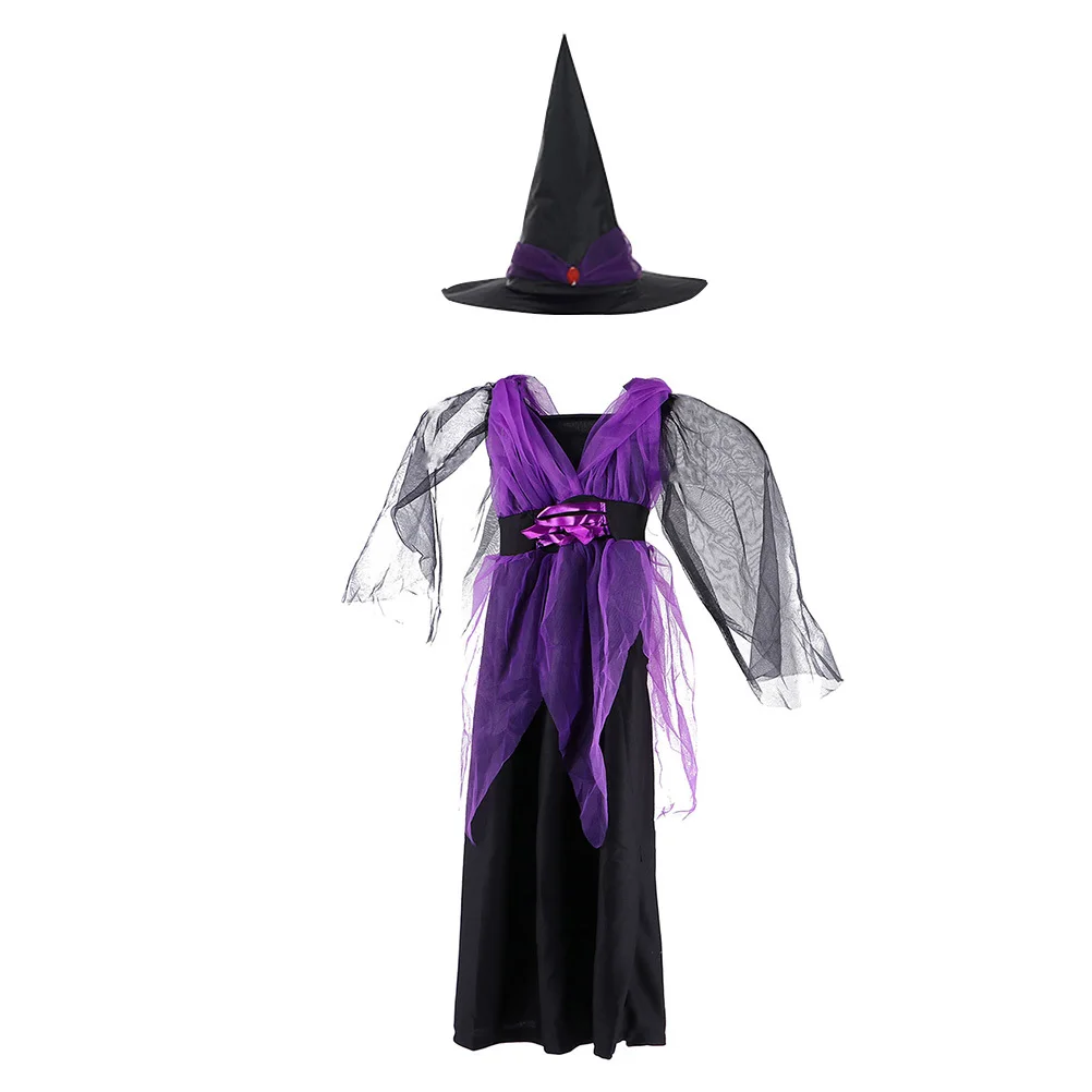 Hexenkostüm Kleid Kinder Cosplay Anzug Halloween Baumwolle Kinderkostüm Leichte, sichere, langlebige Materialien Rollenspielkleidung