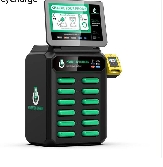 Public Cell Phone Charging Stations Sharing Power Bank 12 Slots Battery Vending Machine Portable Charger Rental