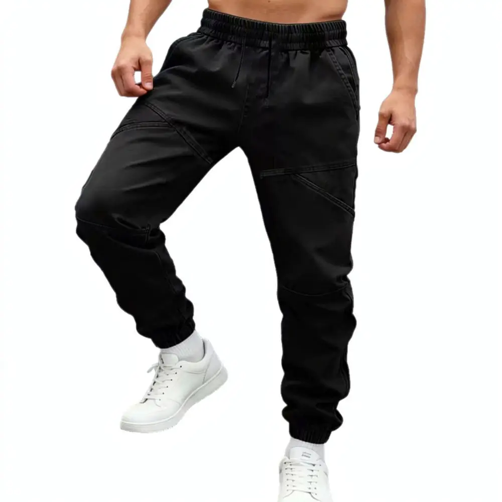 Mens Multi Pocket Cargo Joggers Casual Streetwear Trousers Loose Fit Breathable Sport Sweatpants Autumn Athletic Pants