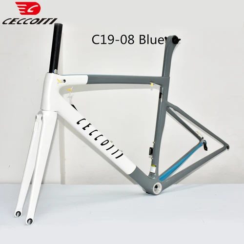 CECCOTTI 초경량 도로 자전거 프레임 세트, T1000 풀 카본 프레임, 림 브레이크 로드 바이크, 44cm 소형 사이즈 프레임