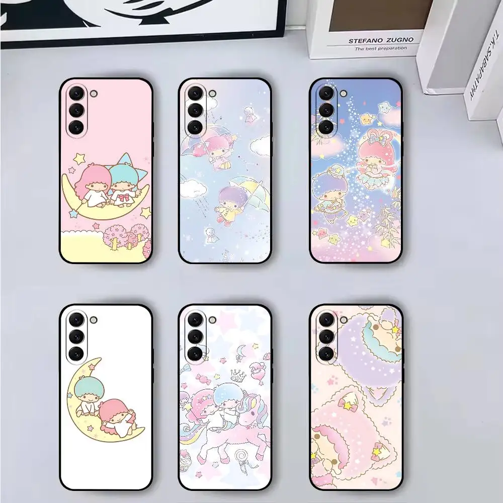 حافظة هاتف L-Little Twin Stars لهاتف سامسونج S24/S25/S22 S30/A51 52/Lite/Ultra/5G/Plus/FE - حماية رفيعة ضد الصدمات باللون الأسود #1