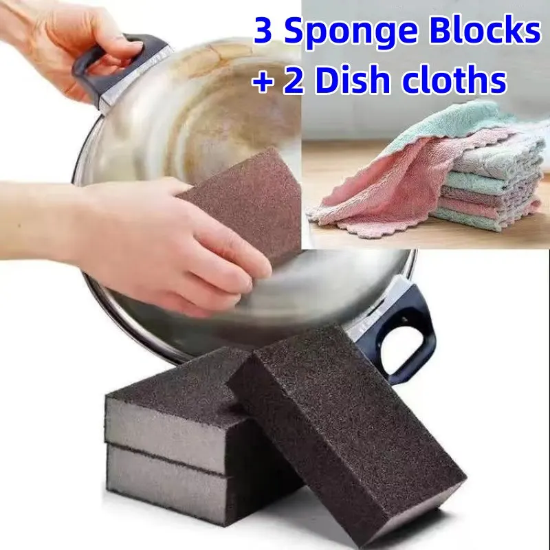 Kitchen Cleaner Sponge Block Abrasive Foam Pad Polishing Sanding Sponges Sandpaper Blocks Washable Cleaning Hand Grinding