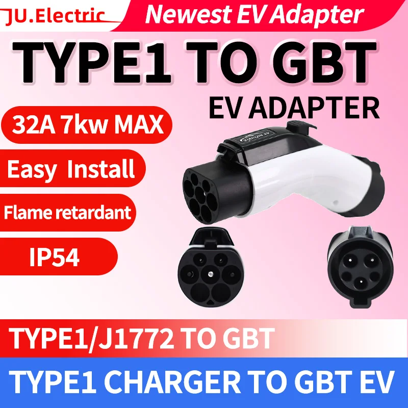 

TYPE1 Charger to GBT Electric Car Adapter Electric Vehicle Charger Connecter for 16A/32A TYPE1 to GBT EV Adapter