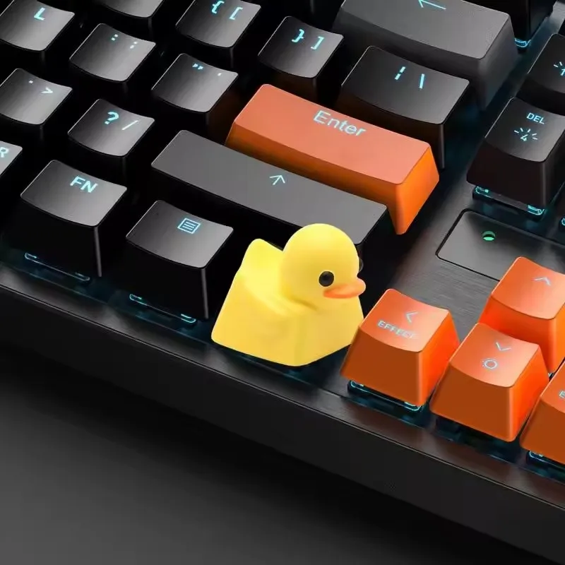 

Customize Your Keyboard with Cute 3D Yellow Duck Resin Keycaps - PBT Axis Cherry MX Artisan Anime Cartoon Kawaii Accessories