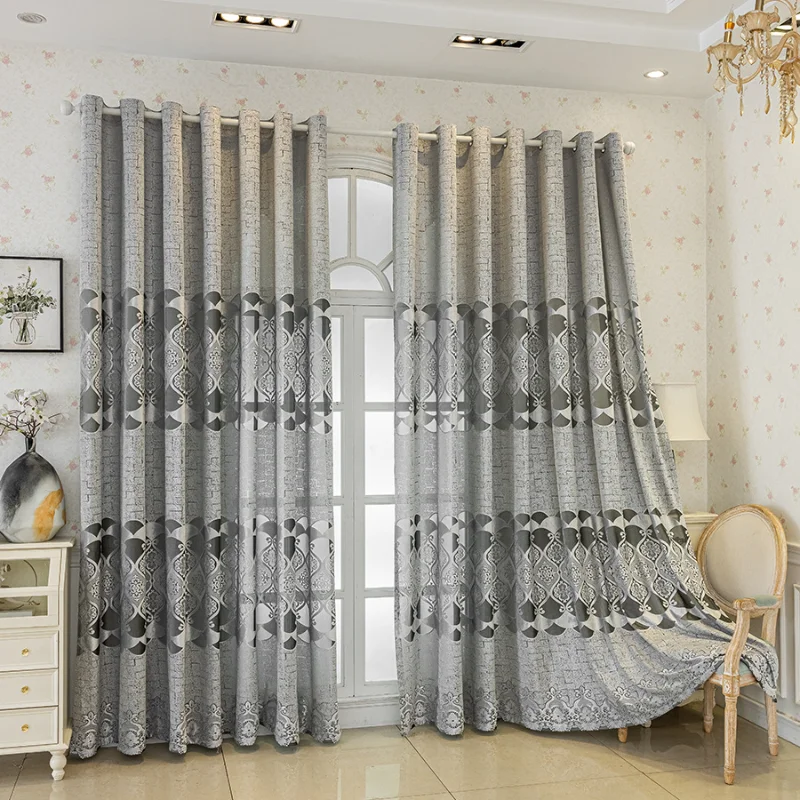 Luxurious European-style Perforated Window Curtain Fabric
