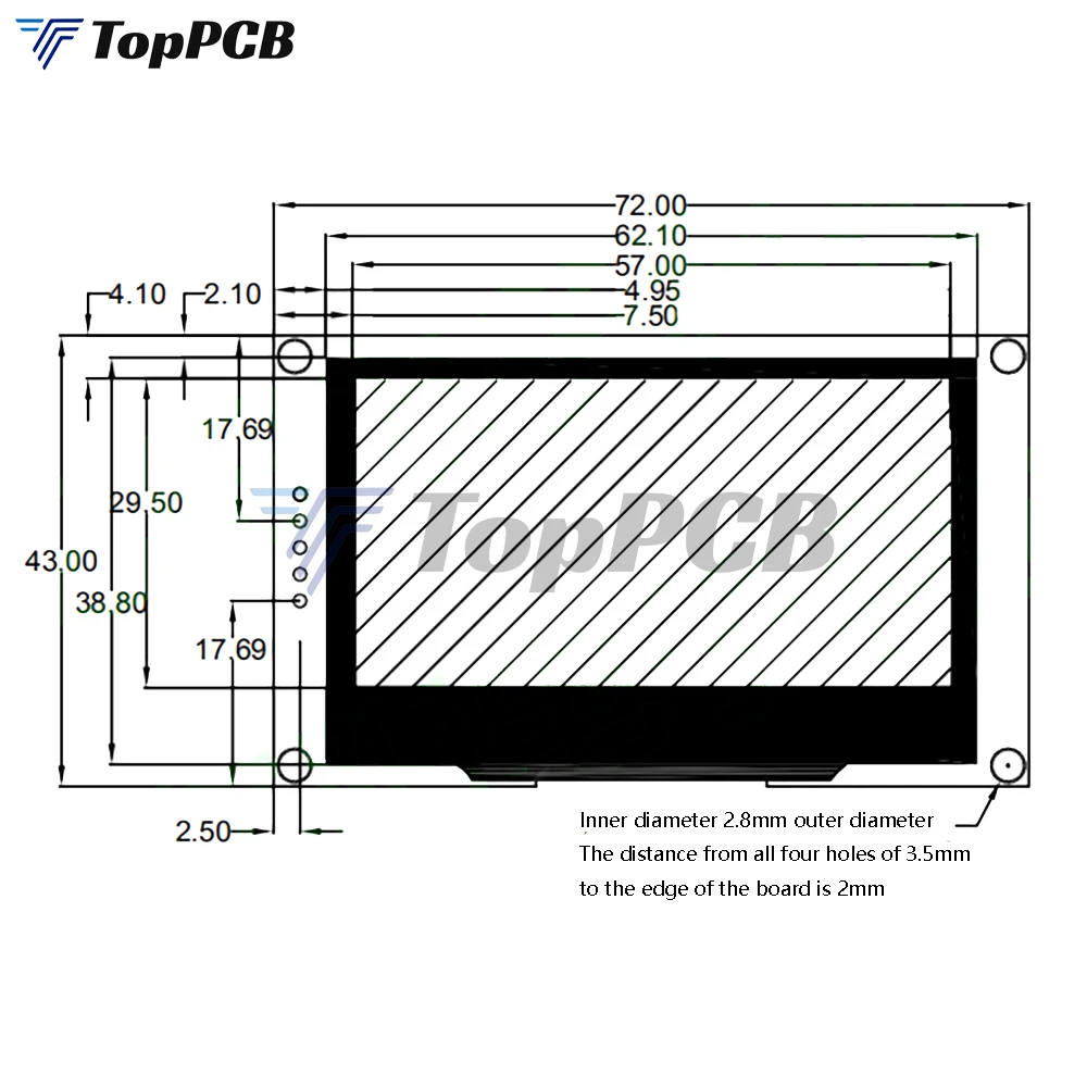 Imagem -05 - Módulo de Exibição Oled para Arduino Raspberry pi Ssd1309 2.42 Polegadas 128*64 12864 Tela I2c Iic 3.3v Branco Azul Verde Amarelo