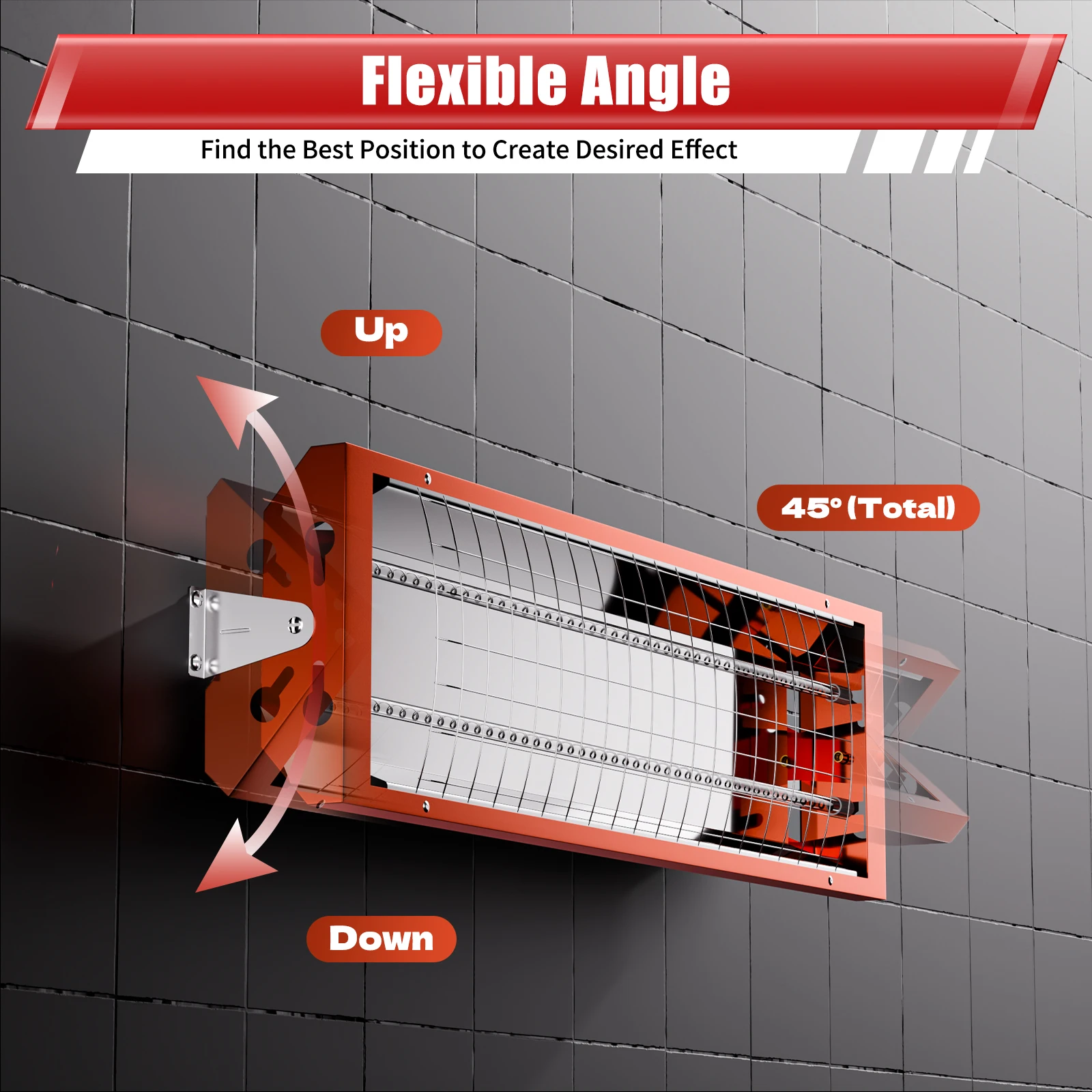 

Двухтрубная инфракрасная лампа для выпечки краски, 2000 Вт, красный оцинкованный лист, алюминиевый сплав 45 ° Угол регулировки для авторемонтных мастерских