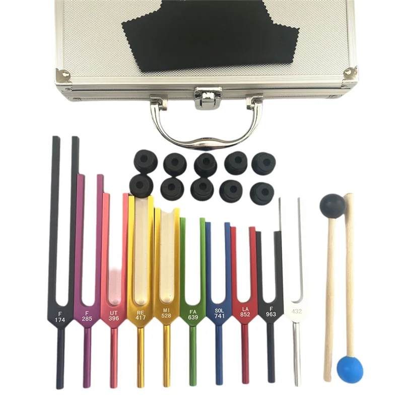 

10 PCS Tuning Fork Set , Tuning Forks For Healing Chakra Sound Therapy Keep Body-B51B