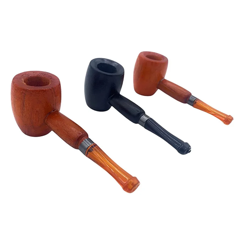 1Pcs Portable Wood Smoking Pipes Mini Filter Smoke Disposable Tobacco Pipe For Gift