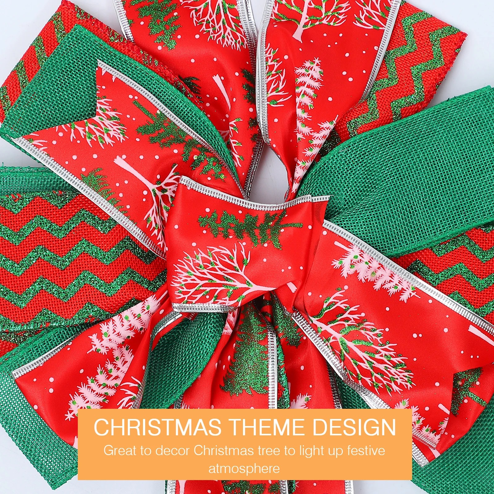 

1Pcs Christmas Tree Tops Bow Decor Large Colorful Xmas Party Decorative Bow Xmas Hanging Ornament Festival Home Decor