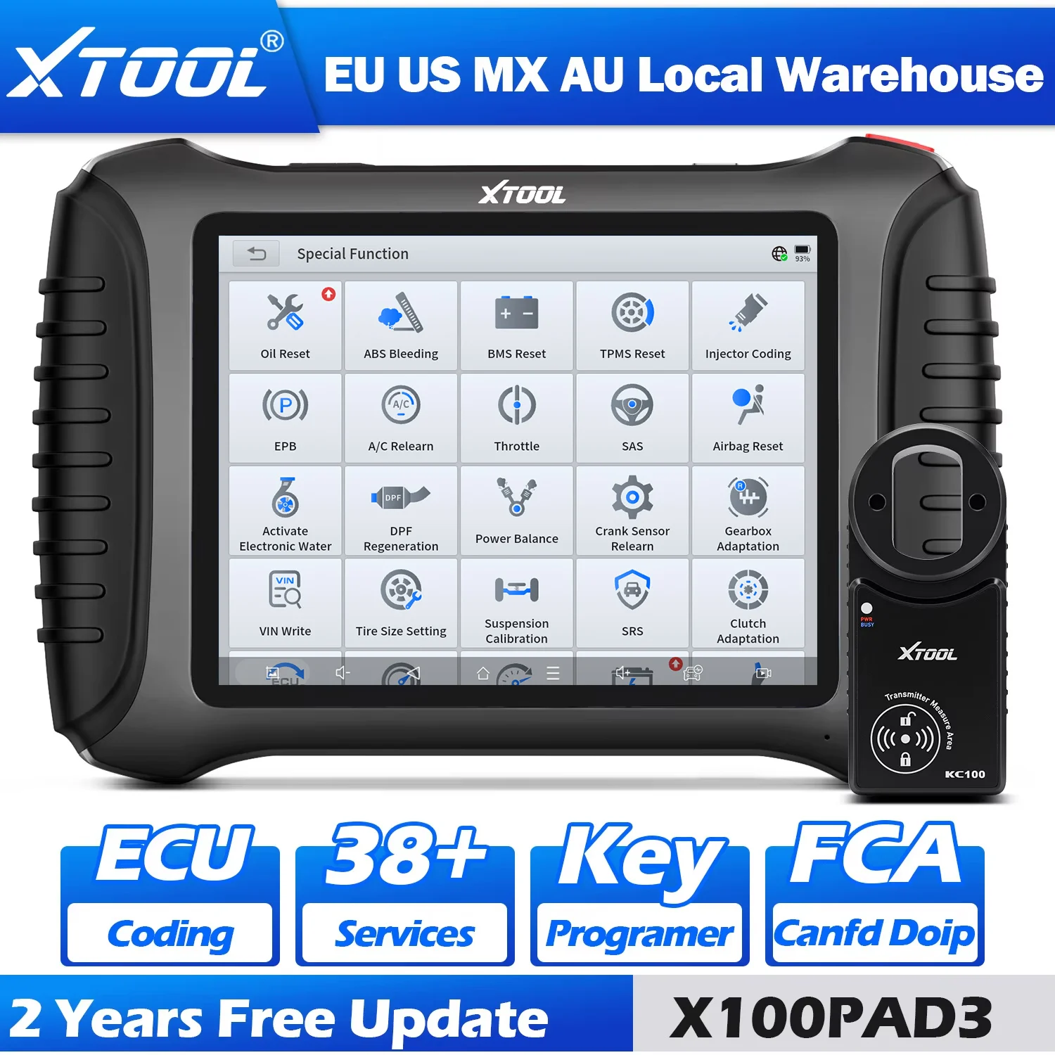 

XTOOL X100 PAD3 Elite: Инструменты для программирования ключей, автомобильный сканер X100PAD3 с KC100, диагностический инструмент для автомобилей при полной утере ключей, CANFD, DOIP