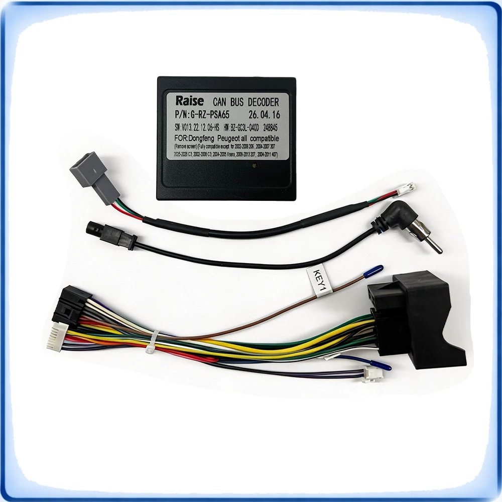 Quadlock to 16Pin Car Radio Wiring Harness CANBUS Adapter for Peugeot 408 2016 Android Stereo Cable