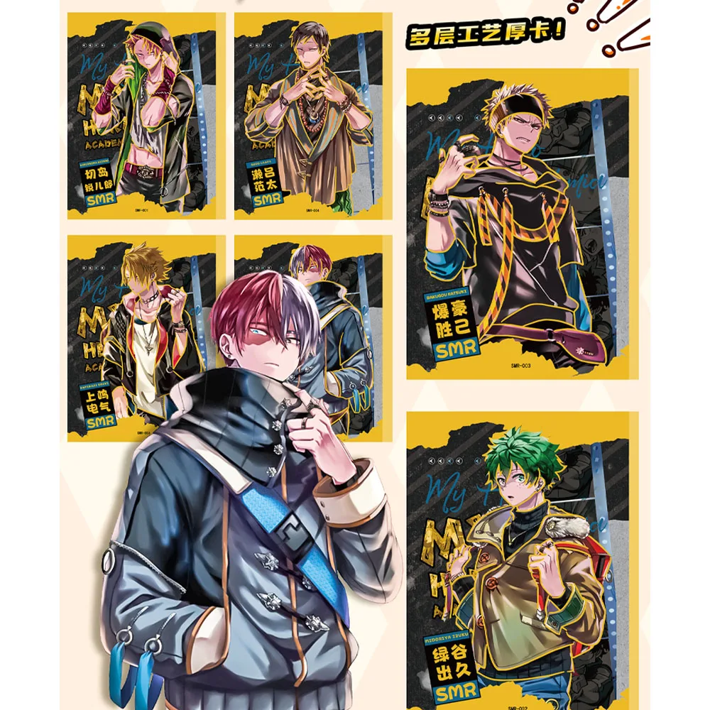 New My Hero Academia Game Cards Bakugou Katsuki Todoroki Shoto Cosplay Hardcover Collection Anime Poker Children Toy Gift