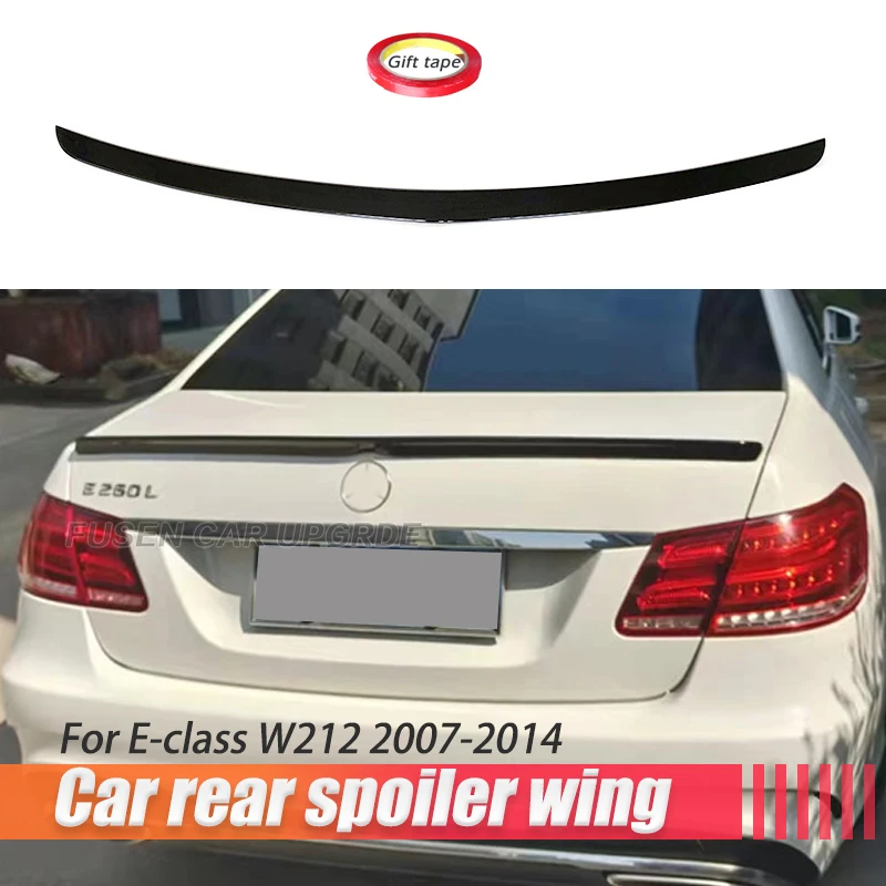 For Mercedes-Benz E Class W212 Spoiler ABS Plastic Carbon Fiber Rear Trunk Wing Splitter Body Kit E200 E260 2007-2014 Accessorie