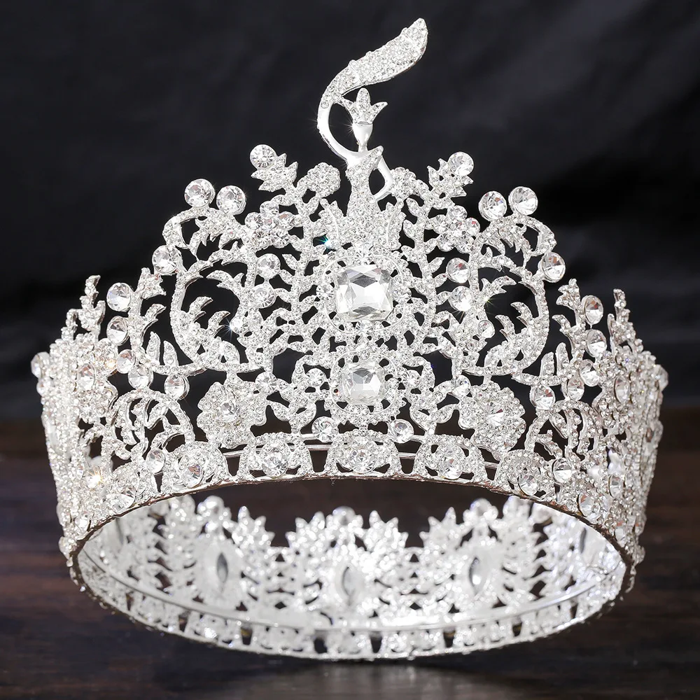 Crystal Rhinestone Tiara Miss intercontinental Hair Crown Wedding Stage Show Party Headband Headpiece Pageant Accessories