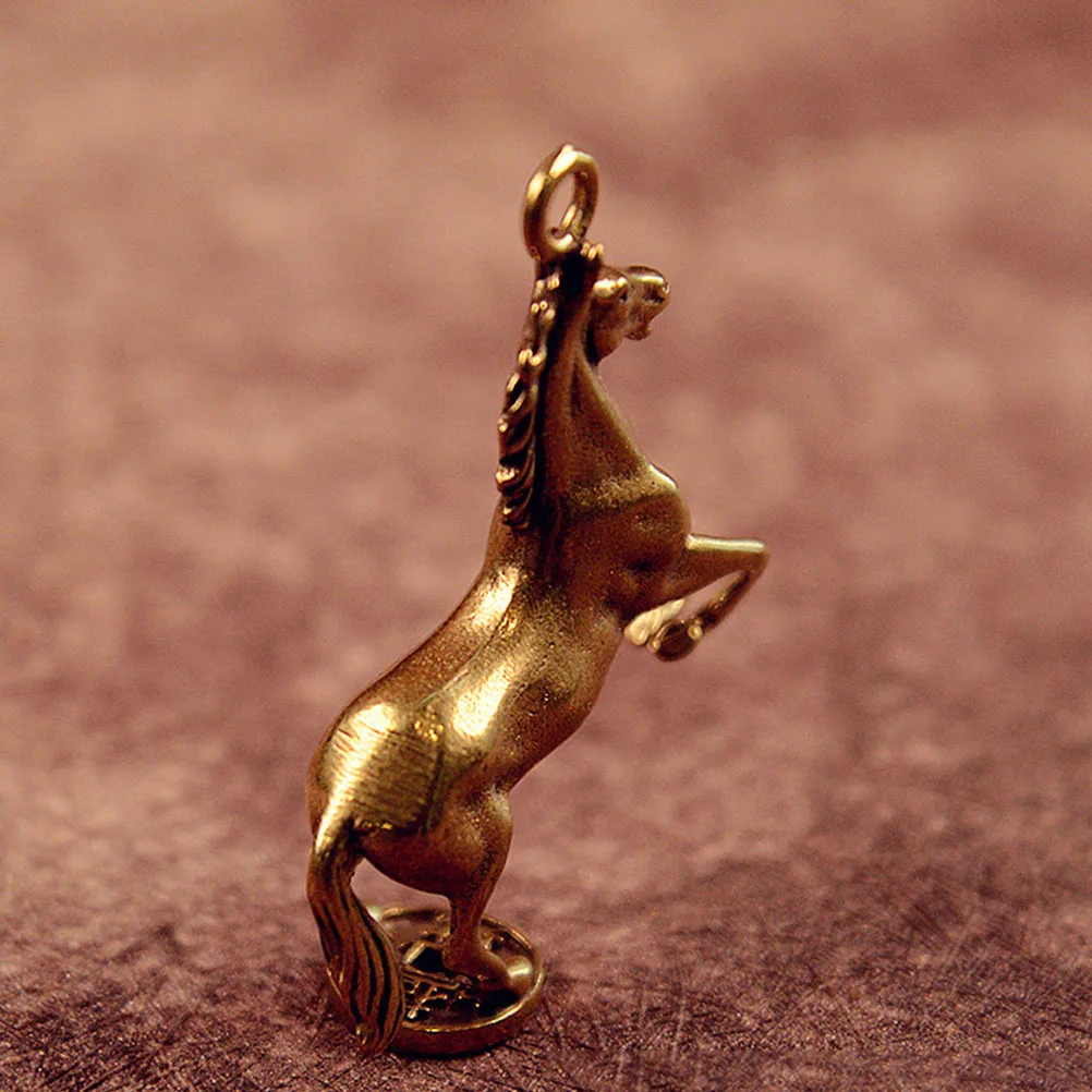 

2pcs Huge Brass Horse Keychain Pendant for Boyfriend Retro Bag Decor Gifts Idea Jewelry Accessories DIY Craft