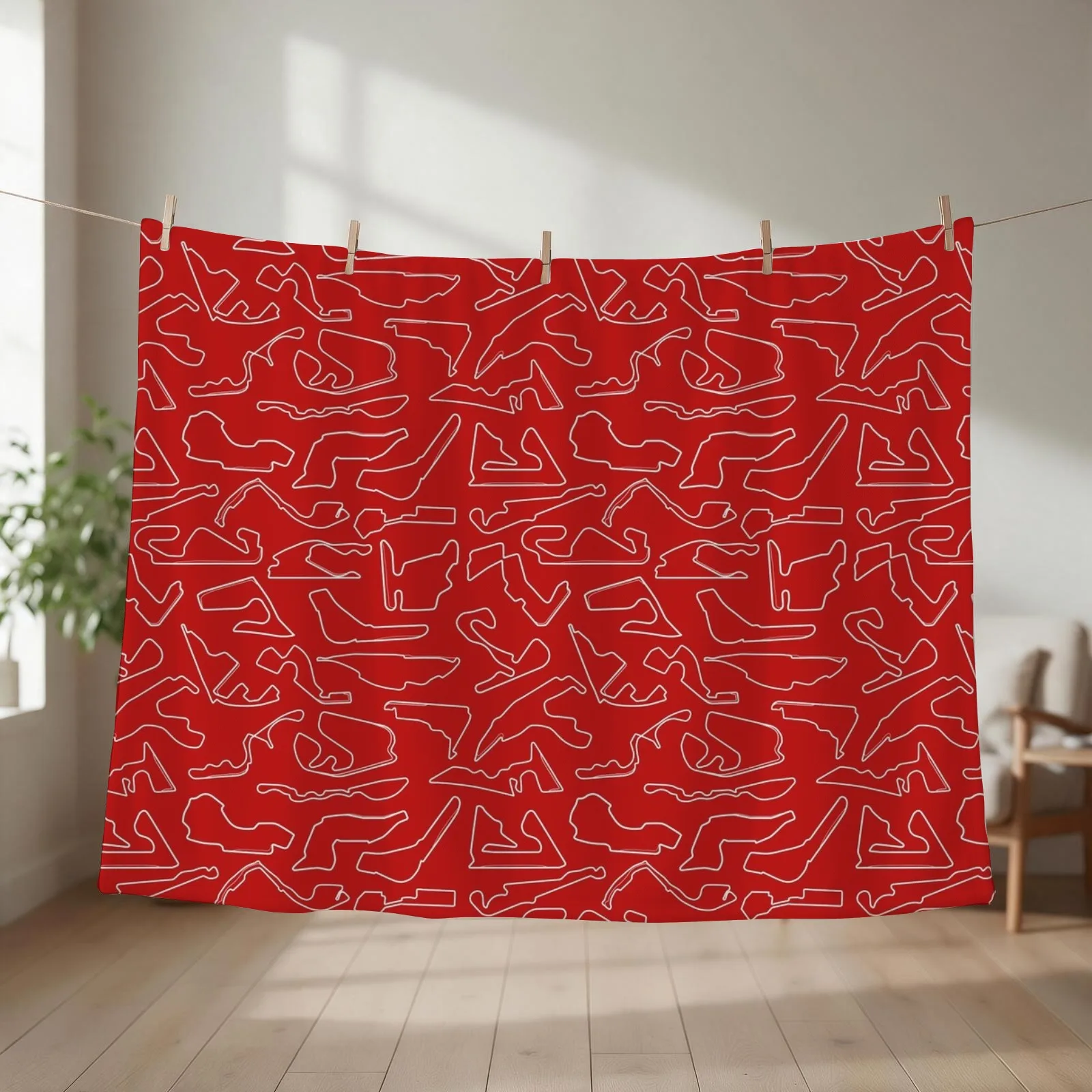 2022 Circuits Pattern (Red BG) Throw Blanket Weighted Sofa Personalized Gift Tourist Blankets