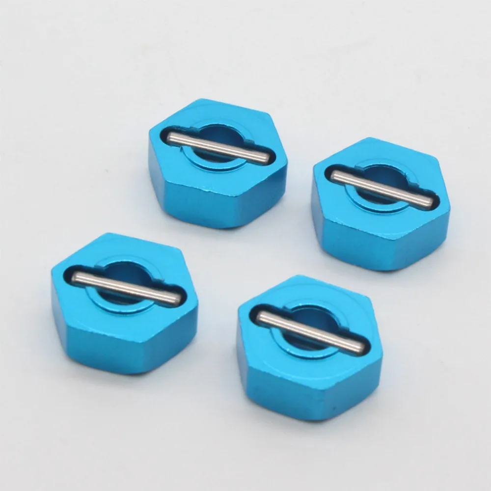 4pcs HSP RC Wheel Hex Nut 12MM Aluminum Pins Drive Hubs 1/10 Upgrade 102042 02100 Hub Adapter for 4WD RC Car Himoto