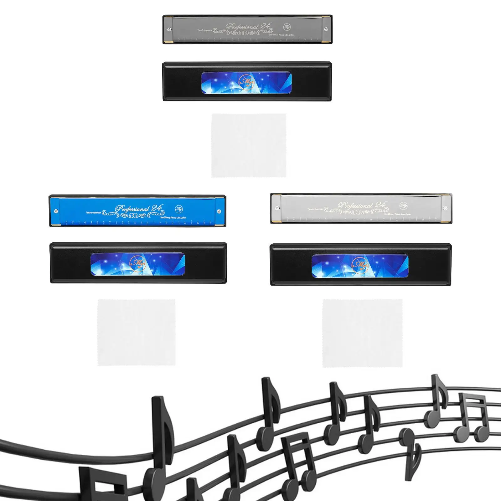 Harmonica Toy 24 Hole Diatonic Harmonica for Students Beginners Professional