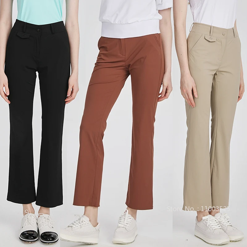 Azureway Golf Pants Cooling Quick-dry Slim Flared Trousers Ladies Elastic Breathable Sports Pants Thin Golf Trousers XS-3XL