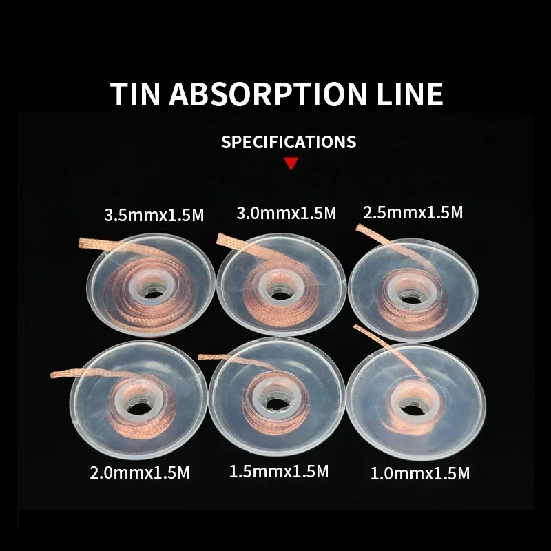 Rozlutowywanie oplot Spawanie Lutowanie Usuwacz Knot Drut Ołowiany Topnik BGA Narzędzie naprawcze Szerokość 1,5 mm 2 mm 2,5 mm 3 mm 3,5 mm 4 mm 1,5 metra