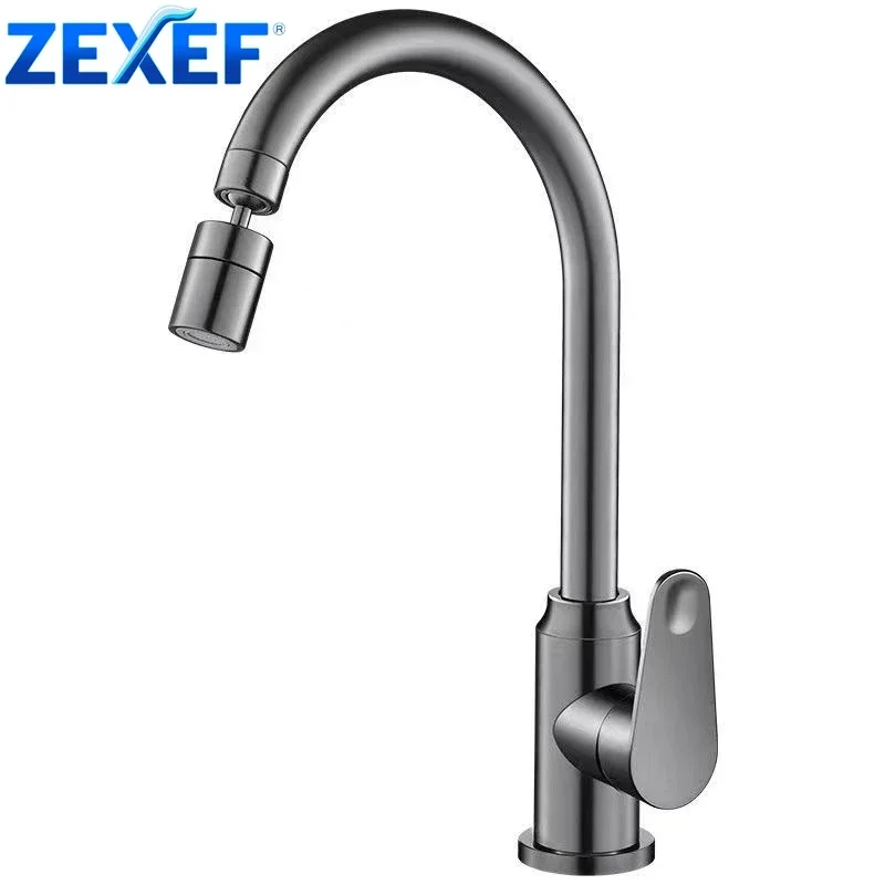 

ZEXEF вращающийся смеситель для ванной комнаты, кухонный блендер, регулируемая посуда для мытья кухни, смеситель для бутылки с горячей и холодной водой, раковина