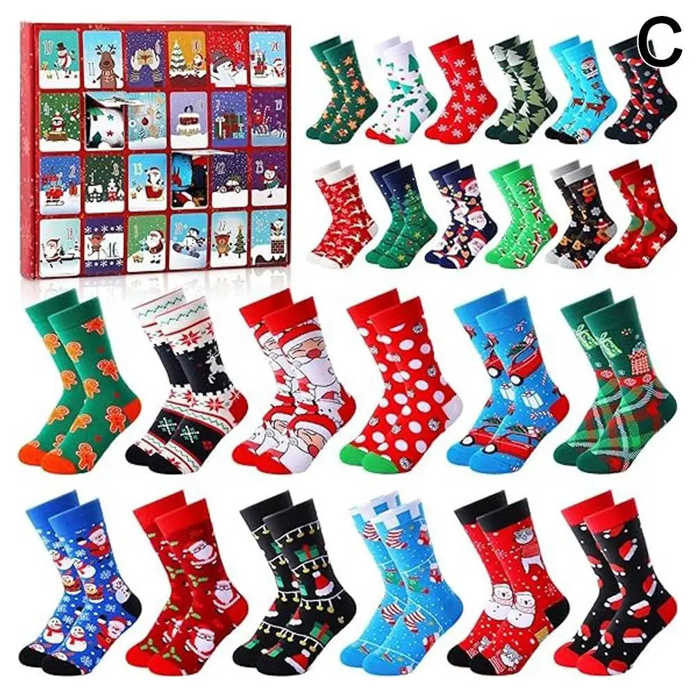 Calcetines de Navidad para mujer, divertidos calcetines de algodón con forma de árbol de Navidad, copo de nieve, hombre de jengibre, bastón de caramelo, feliz y divertido Año Nuevo, calcetines de tubo Q0N8