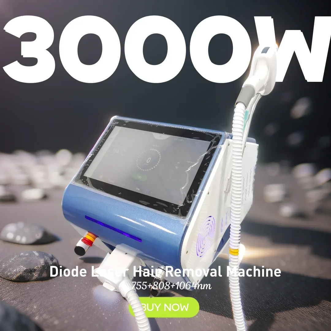 المهنية سوبرانو التيتانيوم الجليد 808NM ديود آلة إزالة الشعر بالليزر 2024 المحمولة 3000 واط الجسم الوجه لنزع الشعر