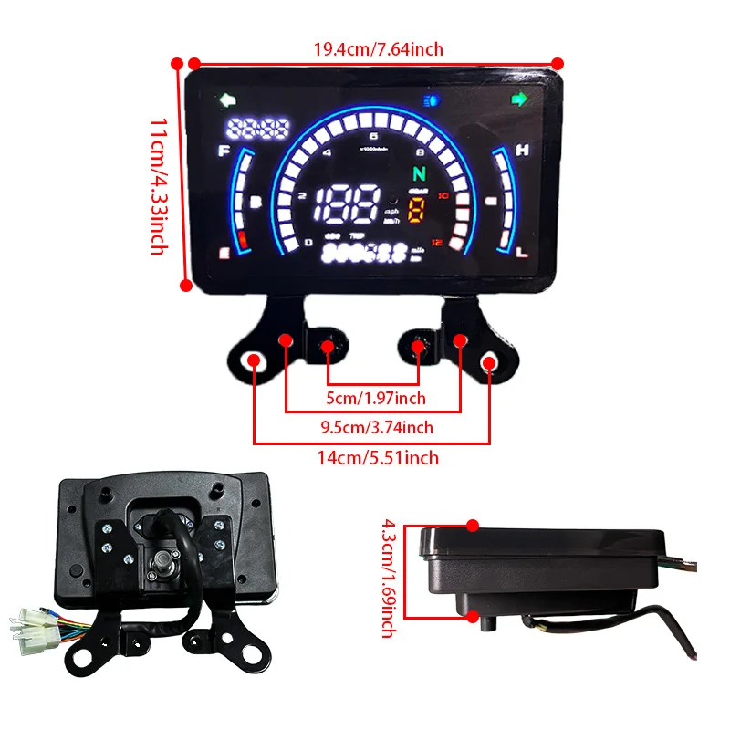 Universal Motorcycle Speedometer Moto Digital Display Tachometer Dashboard for Honda EX5 Dream Zontes 310 350 Vento Ryder 150