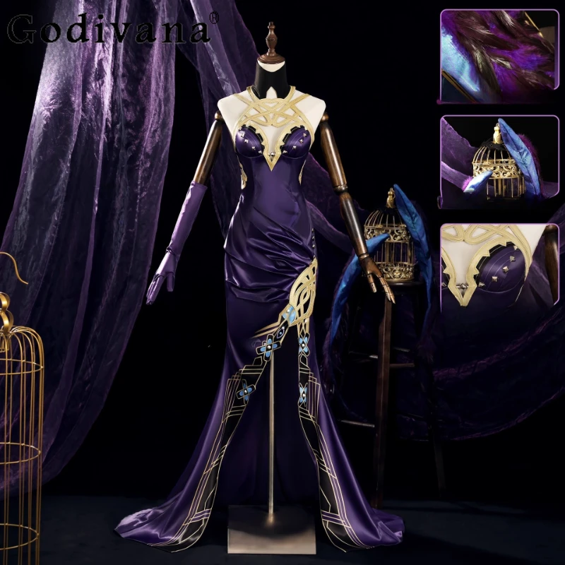 

Returns To The Future Cos Clothing Women's Two Dimensional Game Cosplay Dress Female Halloween Long Dress Full Set