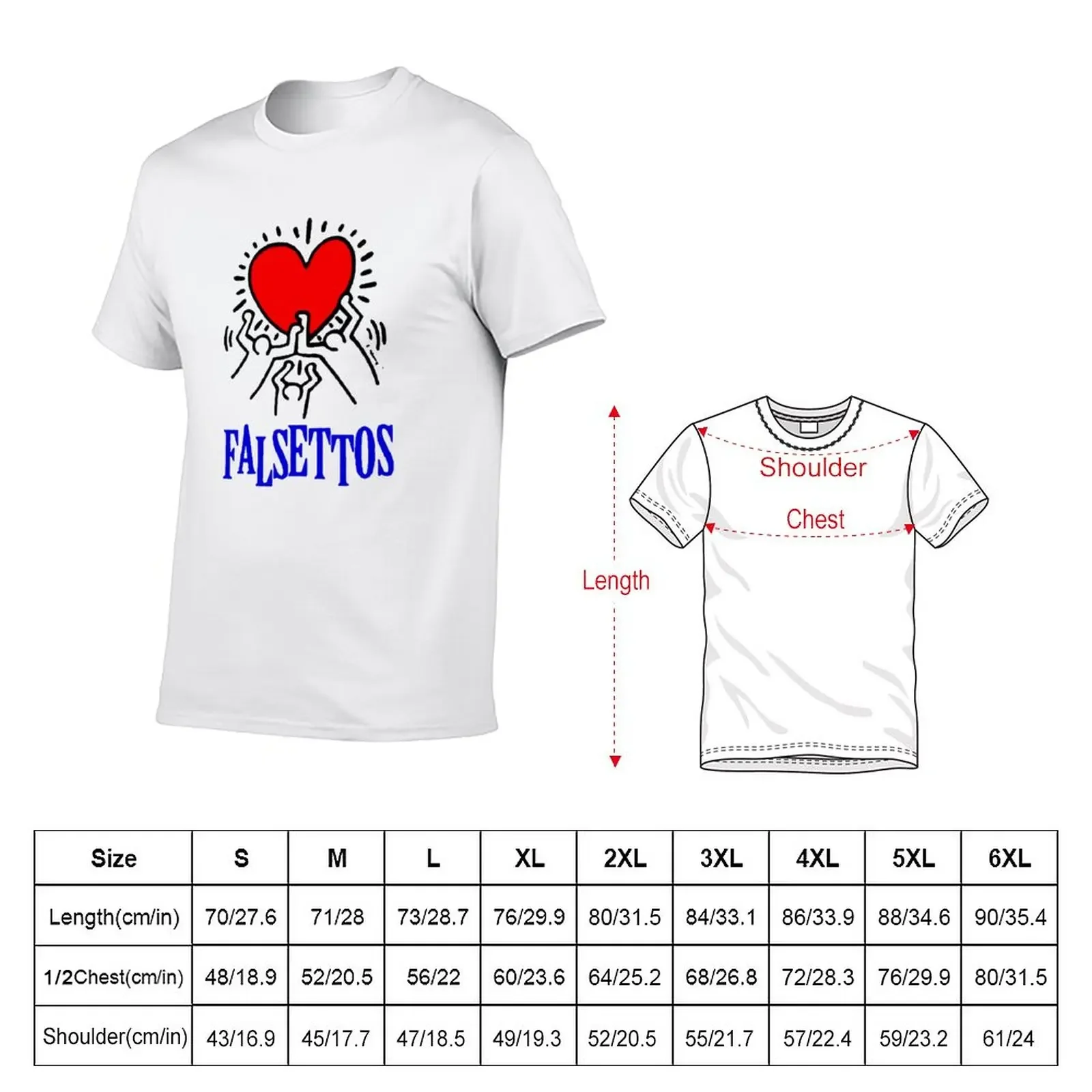 heart of falsettos T-Shirt oversized summer tops anime fitted t shirts for men