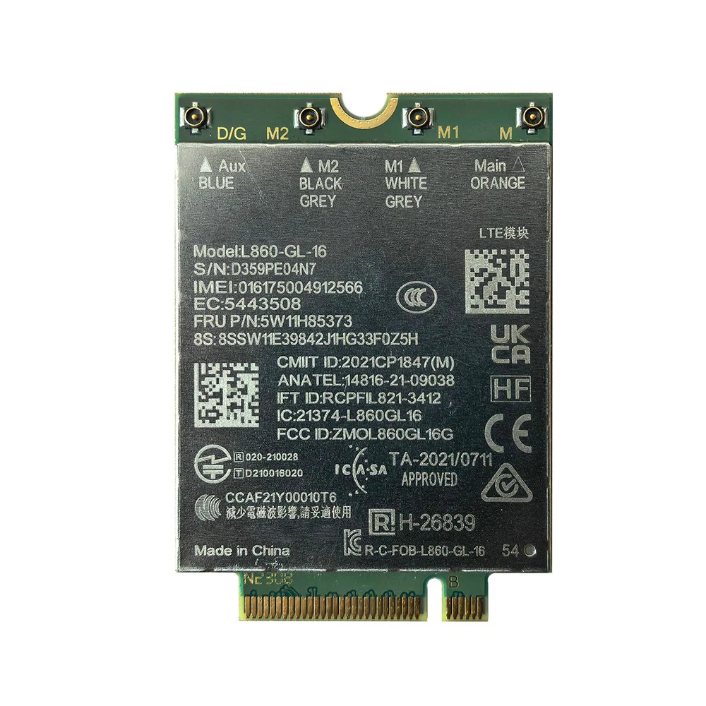 L860-GL-16 LTE Cat16 M.2 Module FRU 5W11H85373 4G WWAN Card For T14 Gen3 P16 Gen2 T14 P14s Gen 4 Laptop