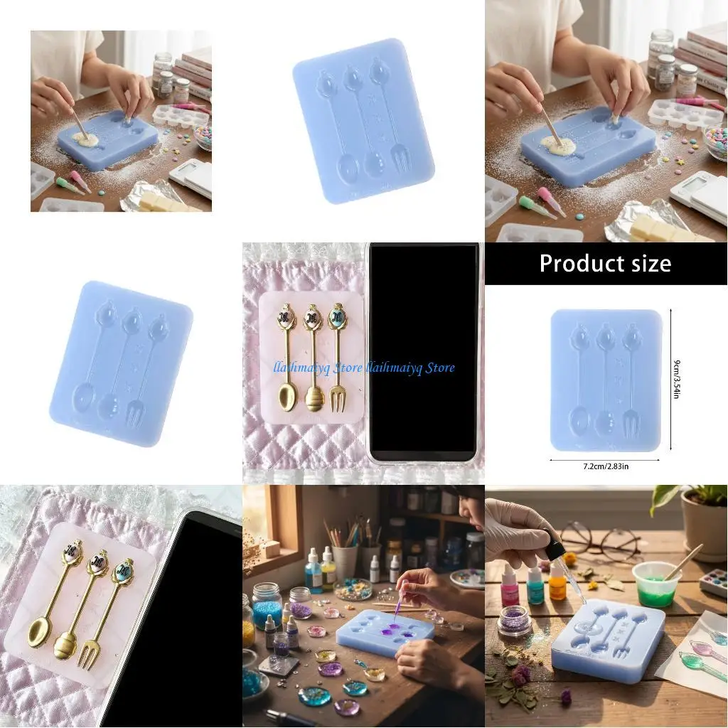 

573B Многоцелевая силиконовая форма для ложки, вилки, DIY ювелирные изделия из смолы, мыло, свечи, инструменты