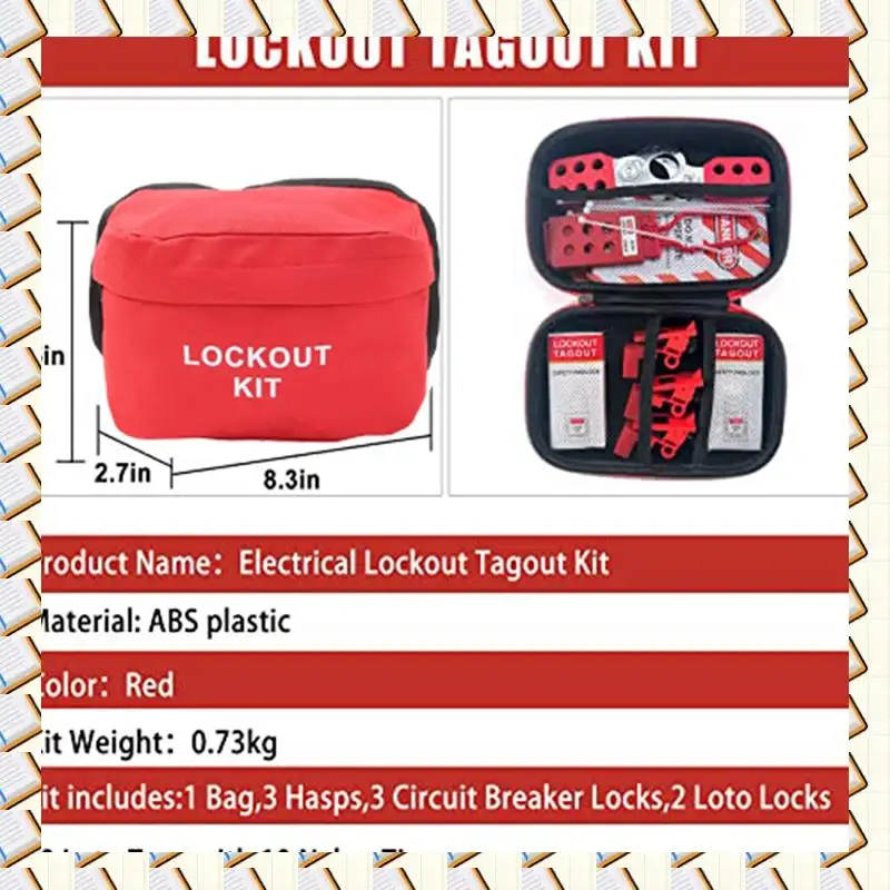

A14M 1 Set Electrical Lockout Tagout Kit Plastic For Great Addition To Machinery, Electrical Equipment, Industrial Work, And Mor