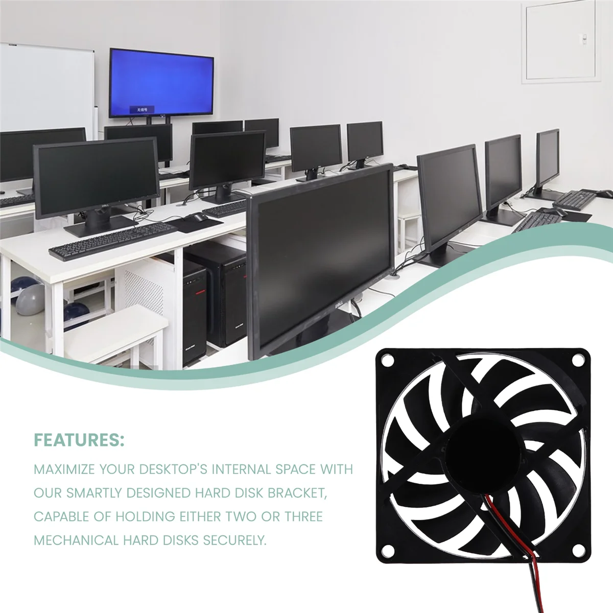 M86K Suporte de disco rígido de 3,5 polegadas Suporte de 3 camadas Caso de computador desktop Suporte de expansão HDD B