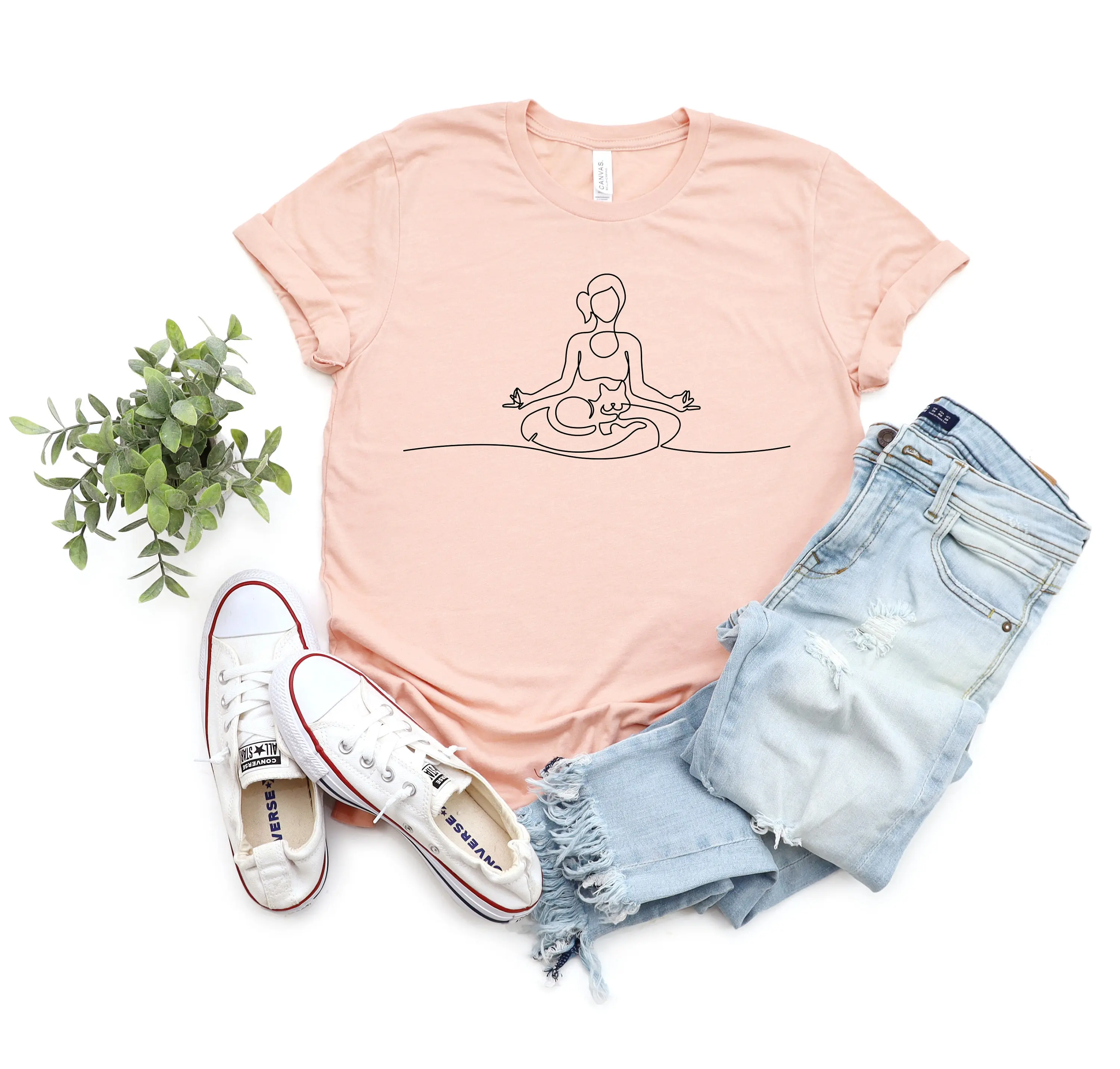 Cat and Yoga T Shirt Cute GifT Namaste for Lover Funny Yogi