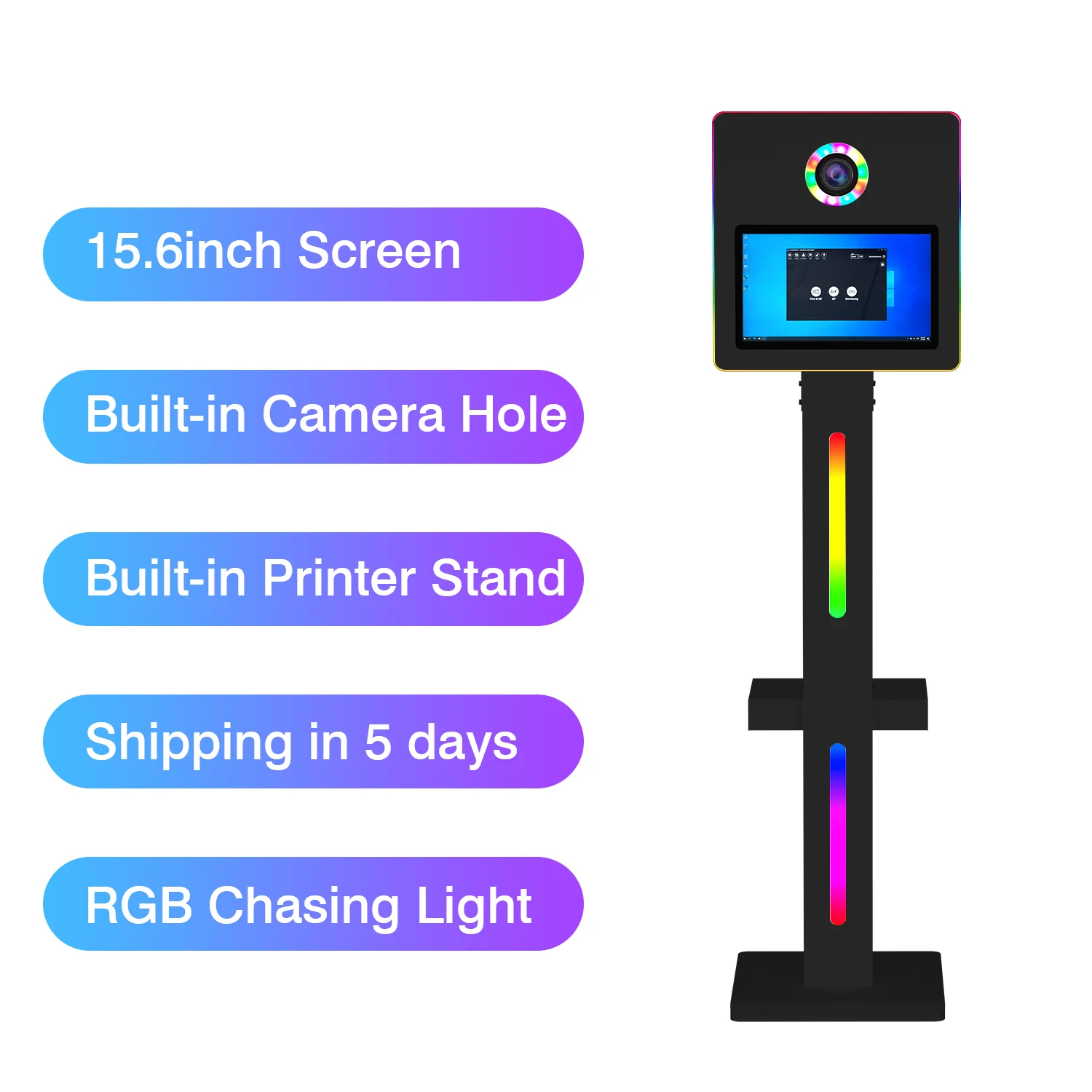 

15.6 Inch Metal Matrix DSLR Selfie Photo Booth Stand Open Booth for Wedding Photography Compatible with All Cameras