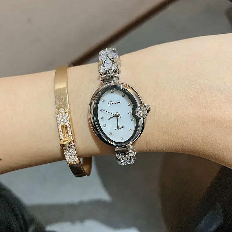 Women Quartz Watch Luxury Square Oval Gold Rectangle Sliver Clock Reloj Ladies Stainless Steel Bangle Bracelet Style Wristwatch