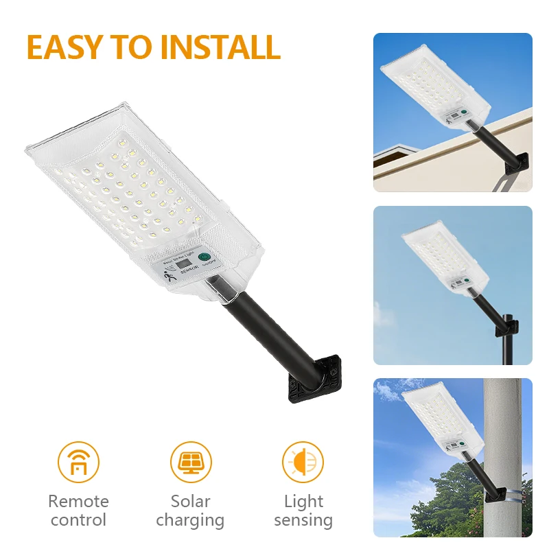 A Set of 4000mAh Outdoor Solar Street Lamps, Commercial Area Lighting, Wall Lamps, with Motion Sensor - White