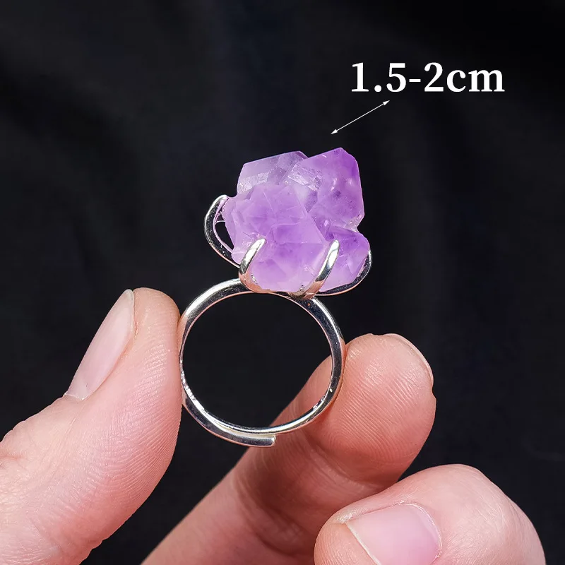 

Natural Amethyst Hand -carved Rough Ring Fashion Boutique Jewelery Men's and Women's Rings Gifts