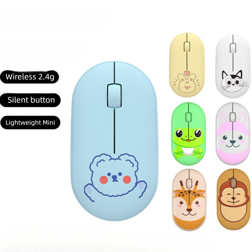 

Wireless Mini Lightweight Mouse 2.4G USB Receiver Cute Animal Pink Mute Button Mice Office Gaming Computer Optical Children Mice