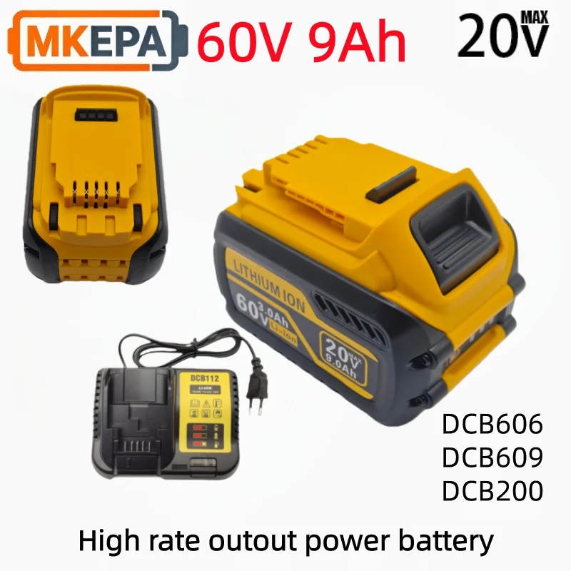 

20V/60V 9000mAh For DeWei Battery MAX Replacement Li-ion Battery For DeWei DCB609 DCB547-XJ DCB606 DCB201 Tool Battery