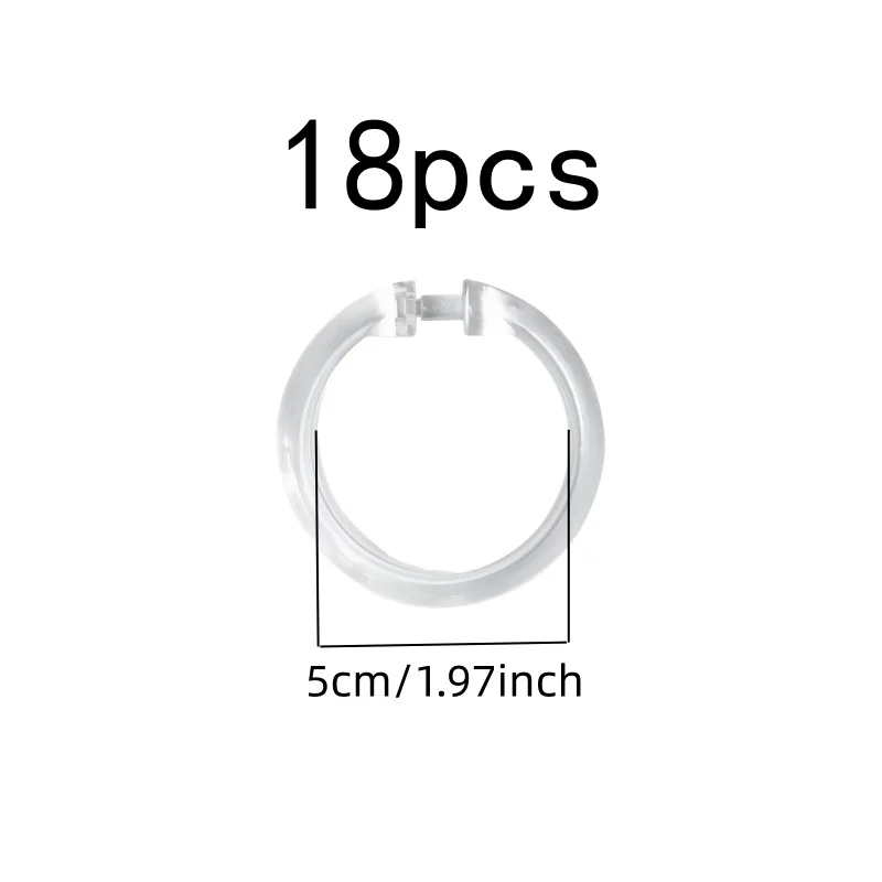18 pcs Waterproof Rust Proof O-Shape Drapery Rings, great for Moisture Environment, Smooth Glide Design, Home Bath Area