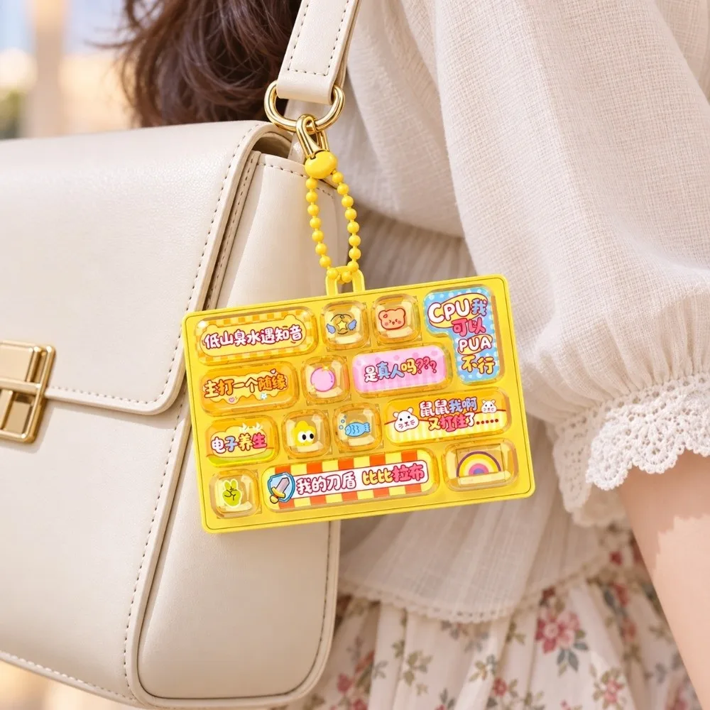 14 Key Decompression Button Cute Design Small Gift Mini Keyboard Pendant Creative Style Bag Hanging Ornament Keyboard Keychain